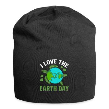Environment Turtle Earth Day I love Earth Day - Jersey Beanie - black - Front