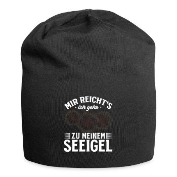 Seeigel I Mir Reicht's Ich Gehe Zu Meinem Seeigel - Jersey-Beanie - Schwarz - Vorne