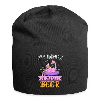 Die tut nix die will nur Bier Flamingo - Jersey-Beanie - Schwarz - Vorne