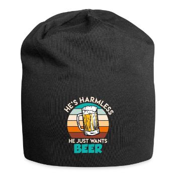 Il ne fait rien, il veut juste boire de la bière Buveur de bière - Bonnet en jersey - noir - Devant