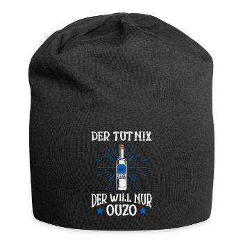 Der will nur Ouzo Trinker Grieche - Jersey-Beanie - Schwarz - Vorne