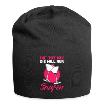 Sie tut nix die will nur trinken Party Malle - Jersey-Beanie - Schwarz - Vorne