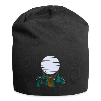 Deer Moon Antlers with Deer Antlers - Jersey Beanie - black - Front