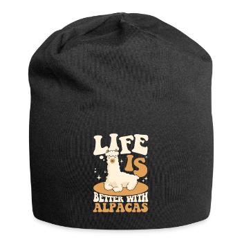 Life Is Better With Alpacas Lama Pako Huacaya - Bonnet en jersey - noir - Devant