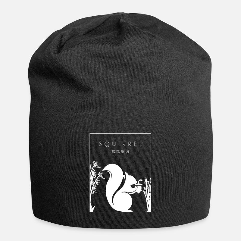 Squirrel Chinese Hanzi Squirrel Fuchshörnchen - Jersey-Beanie - Schwarz