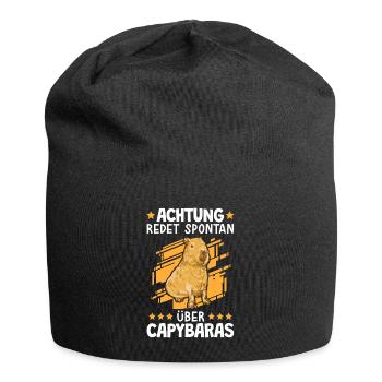 Redet über Capybaras südamerikanisches Capybara - Jersey-Beanie - Schwarz - Vorne