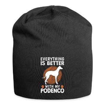 Tout est mieux avec le chien de chasse Podenco Spain - Bonnet en jersey - noir - Devant
