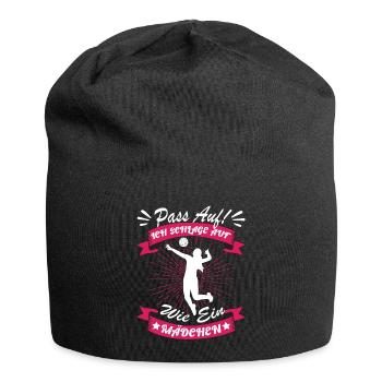 Volleyballerin Pass auf ich schlage auf - Jersey-Beanie - Schwarz - Vorne