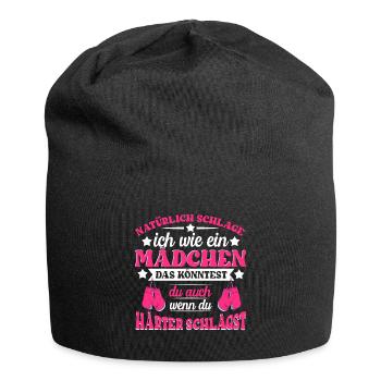 Kickboxerin Kickboxen Mädchen - Jersey-Beanie - Schwarz - Vorne