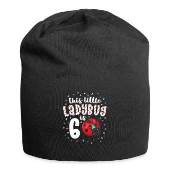This Little Ladybug Is 6 Years Old 6th Birthday - Jersey Beanie - black - Front