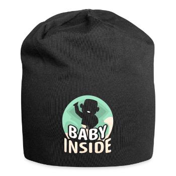 Baby Inside Pregnant Baby Inside Announcement - Jersey Beanie - black - Front