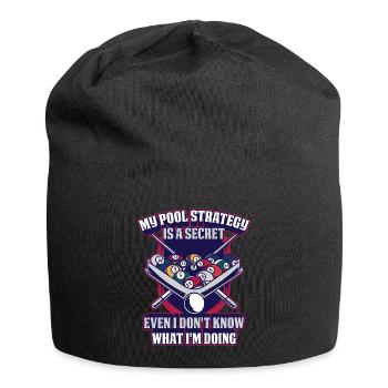 My Pool Strategy Billard Geschenk - Jersey-Beanie - Schwarz - Vorne