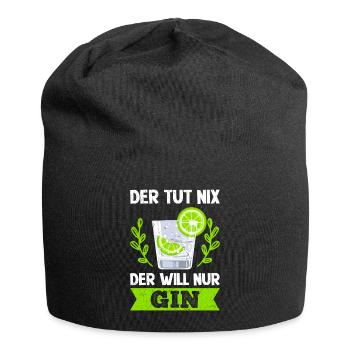 Der will nur Gin Trinker Gin - Jersey-Beanie - Schwarz - Vorne