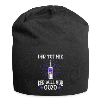 Der will nur Ouzo Trinker Grieche - Jersey-Beanie - Schwarz - Vorne