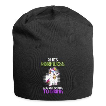 She doesn't do anything who just wants to drink ladies party - Jersey Beanie - black - Front