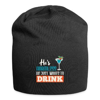 She doesn't do anything that just wants to drink party ladies - Jersey Beanie - black - Front