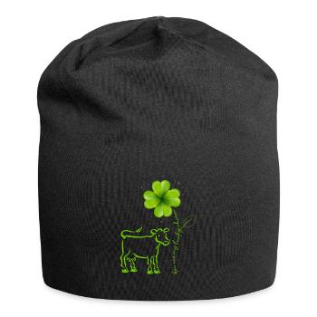 You Are My Lucky Charm Kuh Kleeblatt - Jersey-Beanie - Schwarz - Vorne
