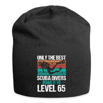 65 Scuba Diving Level 65 Year Diver Snorkeling - Jersey Beanie - black - Front