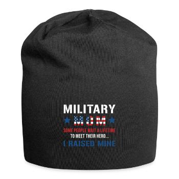 Military Mom I Raised My Hero Patriotic America - Jersey-Beanie - Schwarz - Vorne