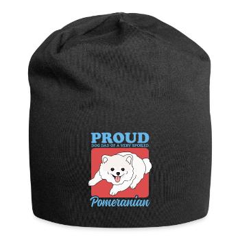Poméranien Dad Zwergspitz Dog Owner Cadeau - Bonnet en jersey - noir - Devant