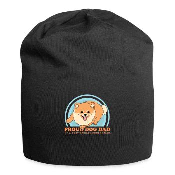 Pomeranian Dad Zwergspitz Hundehalter Geschenk - Jersey-Beanie - Schwarz - Vorne
