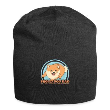 Poméranien Dad Zwergspitz Dog Owner Cadeau - Bonnet en jersey - charbon - Devant