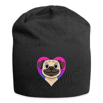 Bisexuell Mops Hund Geschenk - Jersey-Beanie - Schwarz - Vorne