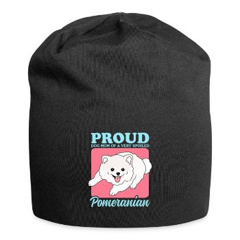 Pomeranian Mom Zwergspitz Dog Owner Gift - Jersey Beanie - black - Front
