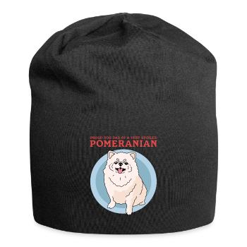 Poméranie Papa Propriétaire de Chien Zwergspitz Cadeau - Bonnet en jersey - noir - Devant