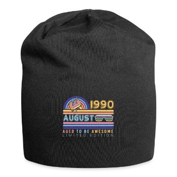 Geschenkidee August 1990 - Jersey-Beanie - Schwarz - Vorne
