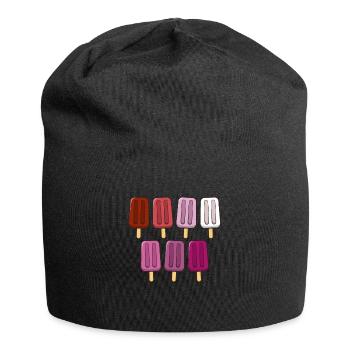 Lesbische Flagge Eis am Stiel 4. Juli Subtiler Stolz - Jersey-Beanie - Schwarz - Vorne