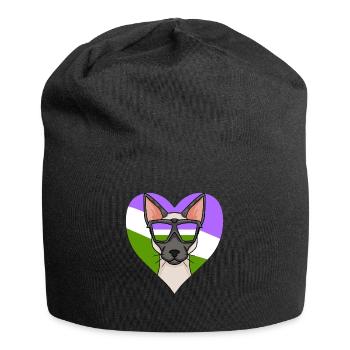 Genderqueer Lgbt Cat Siamese Cat - Jersey Beanie - black - Front