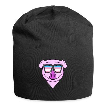 Transgender Transsexuell Schwein Geschenk - Jersey-Beanie - Schwarz - Vorne