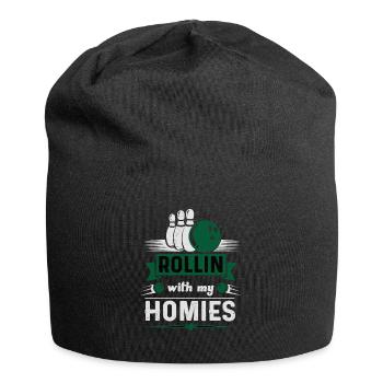 Rollin avec mon cadeau homies Retro Bowling - Bonnet en jersey - noir - Devant