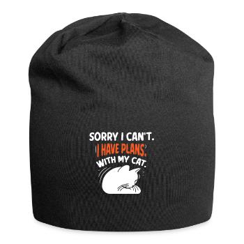 Malheureusement, je ne peux pas avoir de plans avec mon chat - Bonnet en jersey - noir - Devant