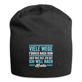 Ich will nach Kreta - Jersey-Beanie - Schwarz - Vorne