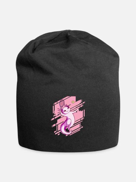 Tennis Tennis Ball Joueur de tennis Axolotl Tennis - Bonnet en jersey - noir