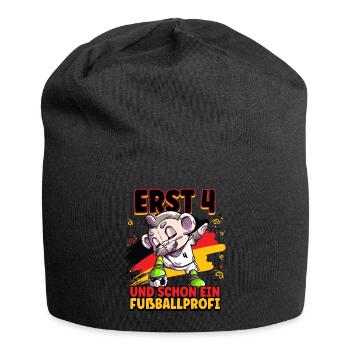 4. Geburtstag Fußballprofi Fußball Kinder - Jersey-Beanie - Schwarz - Vorne