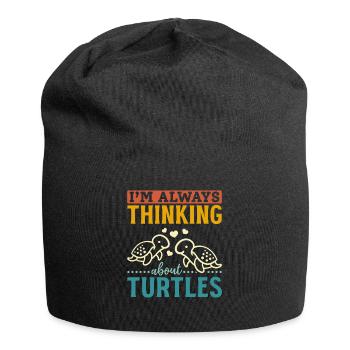 Cute turtle sea turtle I think - Jersey Beanie - black - Front