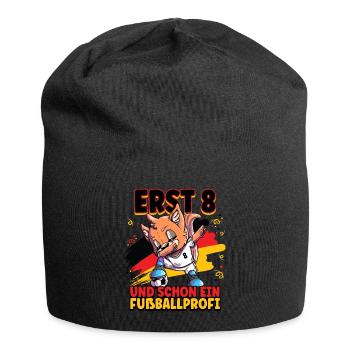 8. Geburtstag Fußballprofi Fußball Kinder - Jersey-Beanie - Schwarz - Vorne