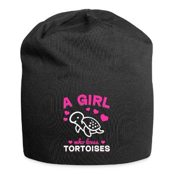 Amoureux des tortues de mer Fille Tortues Une fille, - Bonnet en jersey - noir - Devant