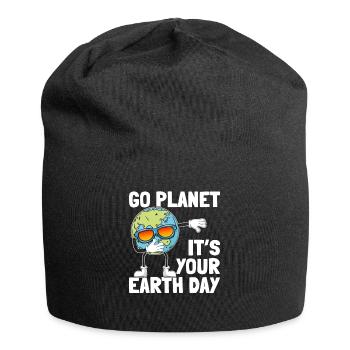 Earth Day Dabbing Planet Go Planet Es ist dein Tag - Jersey-Beanie - Schwarz - Vorne
