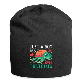 Just a boy who loves turtles - Jersey Beanie - black - Front