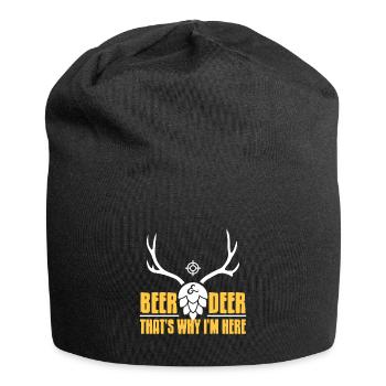 Bière & Cerf C’est pourquoi je suis ici Drôle T-Shirt - Bonnet en jersey - noir - Devant