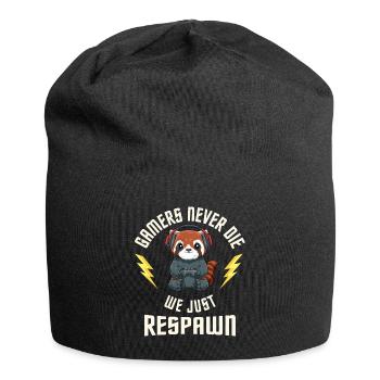 Gamers Never Die - Gamer Roter Panda - Computer - Jersey-Beanie - Schwarz - Vorne
