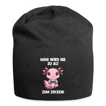 Lustiger Gaming Axolotl - Computer Spiele - Jersey-Beanie - Schwarz - Vorne
