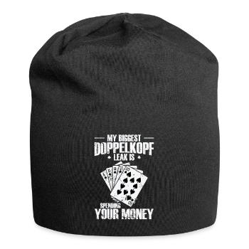 Ma plus grande fuite Doppelkopf est de dépenser votre argent - Bonnet en jersey - noir - Devant