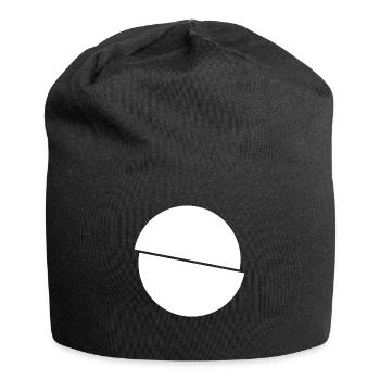 Halbe Kreise Weisses Design - Jersey-Beanie - Schwarz - Vorne