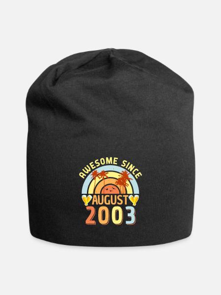 Geburtsmonat August 2003 - Jersey-Beanie - Schwarz