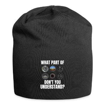 Funny Pilot Art Men Women Aviation Airline Pilot - Jersey Beanie - black - Front